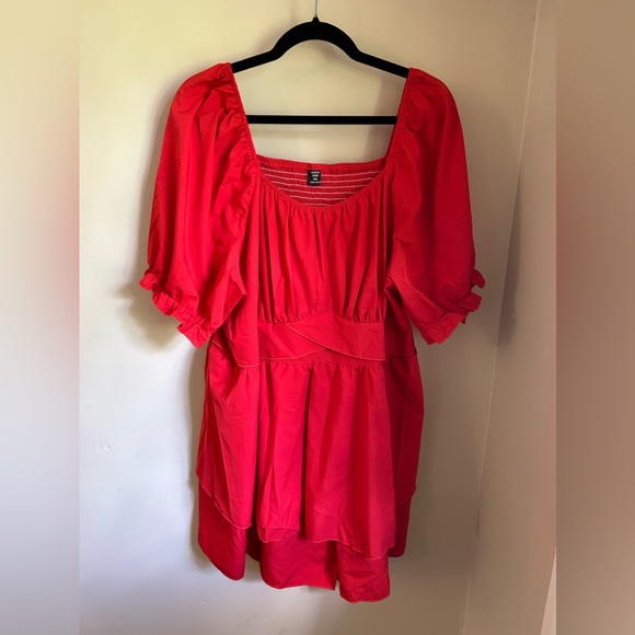 SHEIN VCAY Plus Ruched Bust Puff Sleeve Romper - Picture 4 of 6